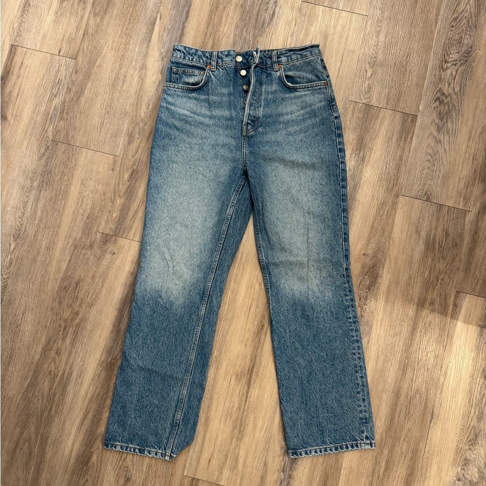Reformation Cynthia HR Straight Blue Jeans